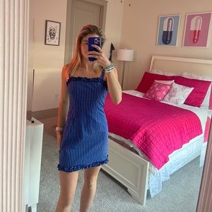 LA Hearts Mini Dress in Blue and White Stripes